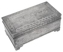 A mid 20th century Malay silver table cigarette box