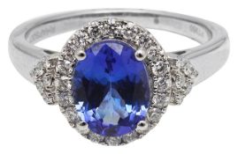A tanzanite and diamond-set cluster ring