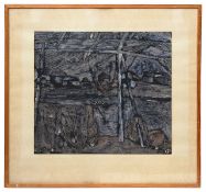 Tamara Guseva (Russian, b.1926) 'White Night in Sumy Posad' linocut