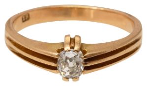 An 18ct diamond single stone gypsy set ring