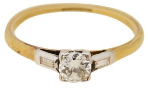 A diamond solitaire ring