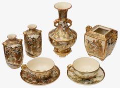 A collection of Japanese Meiji period Satsuma pottery