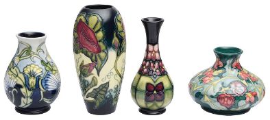 Four modern Moorcroft vases