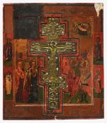 A 19th century Russian icon of the crucifixion