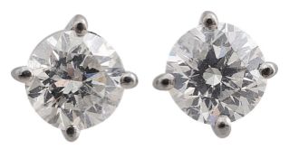 A pair of diamond ear studs