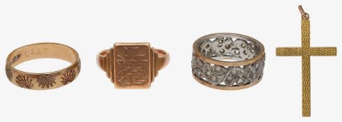 A group of rings and a pendant