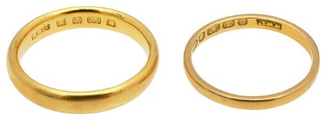 Two 22ct wedding bands