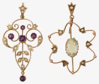 Two Edwardian pendants
