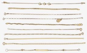 A collection of bracelets