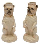 Two late 19th century Alfred Stellmacher porcelain dog vases