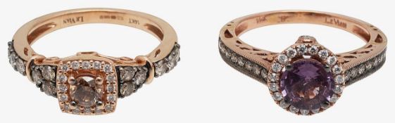 Two gem-set rings by La Vian