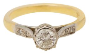 A diamond solitaire ring