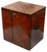 A Victorian burr walnut table top humidor