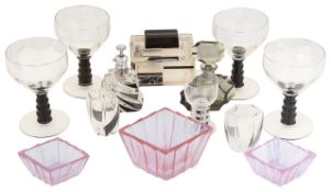 A collection of Art Deco glass