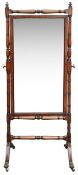 A Regency mahogany cheval mirror