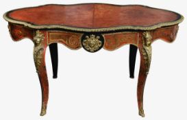 A 19th century French boulle marquetry and ebonised writing table
