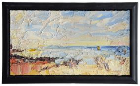 George Rowlett. 'Whitstable, June, High Tide, Yellow Spinnaker'