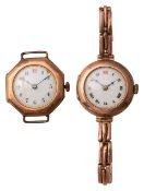 A 9ct gold wristwatch