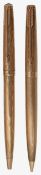 A 9ct golf Parker 61 ballpoint pen and propelling pencil