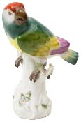 A Meissen porcelain figure of a parrot