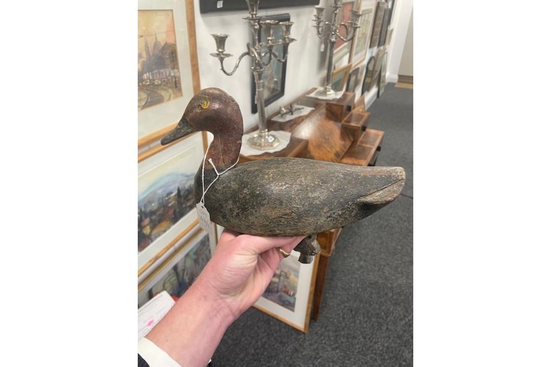 Two North American Folk Art carved wood decoy ducks - Image 2 of 7