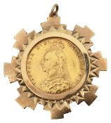 A Victorian full sovereign pendant