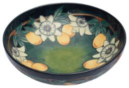 A modern Moorcroft 'Passion Fruit' pattern bowl designed by Rachel Bishop