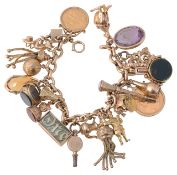 A 9ct gold charm bracelet