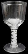 A large late 18th century double series opaque twist goblet c.1765