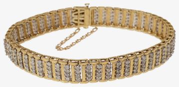 A 9ct gold and diamond articulated bracelet