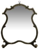 A George III dressing table mirror with later ebonsied and gilt decoration