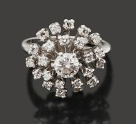 A diamond cluster ring