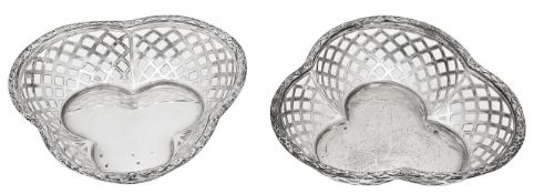 A pair of Edwardian silver bonbon dishes