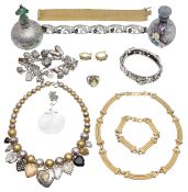 A collection of silver and costume jewellery