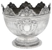 A late Victorian silver presentation monteith bowl