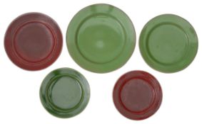 Rupert Spira. Five studio pottery stoneware plates