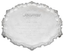 An Elizabeth II silver presentation salver
