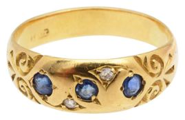 An Edwardian sapphire and diamond ring