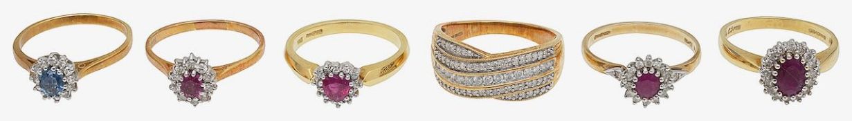 A group of 18ct gold rings