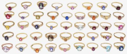 A collection of single stone rings