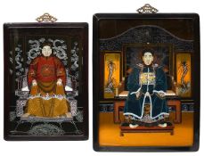 Two mid 20th Century Chinese reverse glass paintings