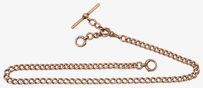 A 9ct gold curb link Albert chain