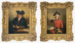 Michael William Sharp (British, 1777-1840) Two portraits of pensioners