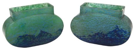 Two French Studio, Daum Nancy, 'Pillow Vases' c.1910-15