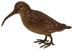 Franz Bergman. An Austrian cold painted bronze of a Woodcock