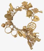 A 9ct gold charm bracelet
