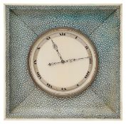 An Art Deco shagreen and ivory desk clock c.1920
