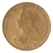 A Victorian full sovereign, 1893