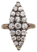 A late 19th century diamond-set panel ring