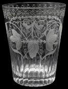 An early 19th century engraved glass ale tumbler c.1810